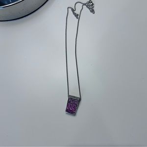 Effy Pink Sapphire and Diamond 14k white gold necklace